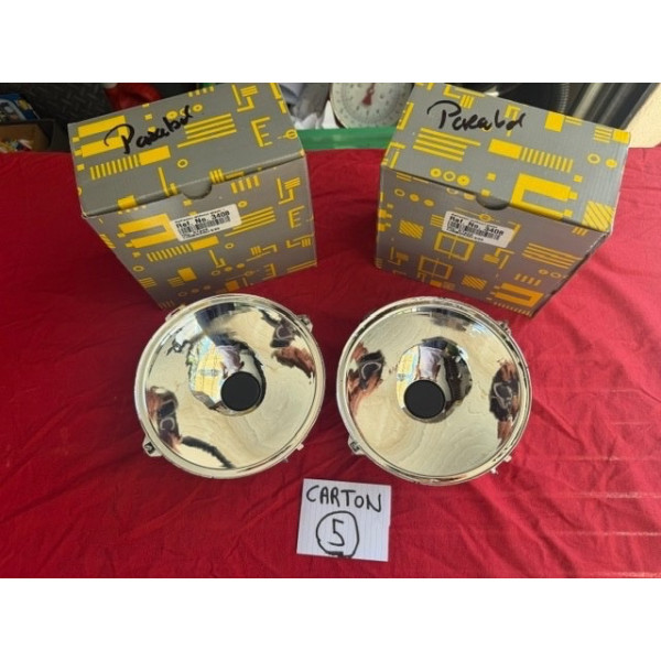 2 paraboles neuves 180mm gros phares Cibie Renault 8 Gordini