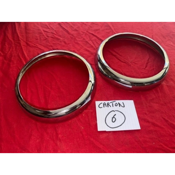 2 cerclages Marchal gros phares chrome neuf refabriqué Peugeot 203 403 Maserati