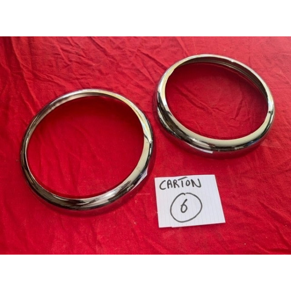 2 cerclages Marchal gros phares chrome neuf refabriqué Peugeot 203 403 Maserati