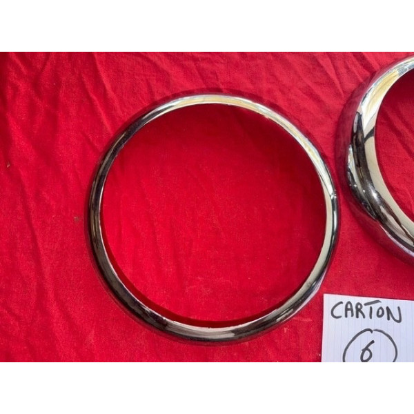 2 cerclages Marchal gros phares chrome neuf refabriqué Peugeot 203 403 Maserati