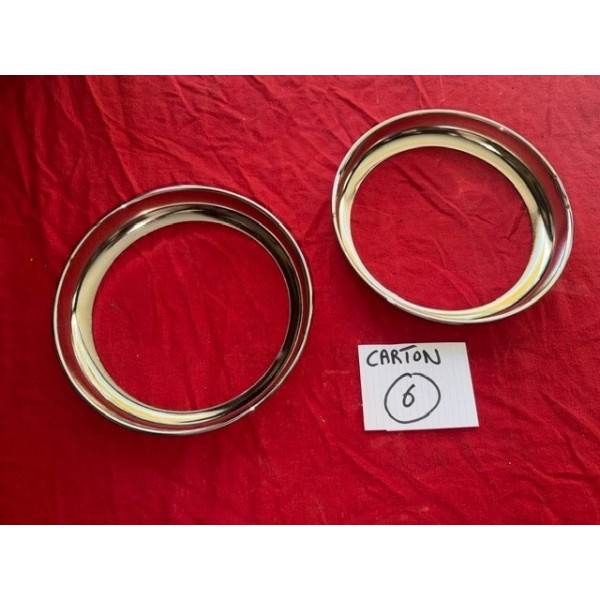 2 cerclages Marchal gros phares chrome neuf refabriqué Peugeot 203 403 Maserati