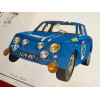 Poster lithographie Renault 8 Gordini + Amédée Gordini