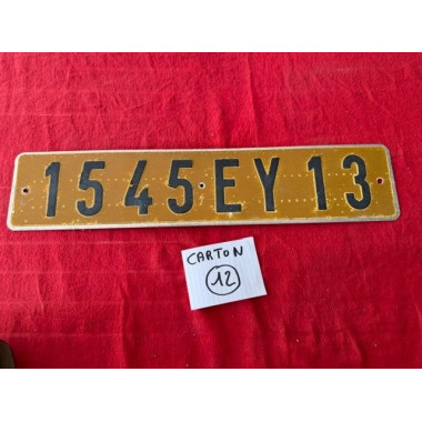 Ancienne plaque d'immatriculation d'époque années 60 vintage Automobilia