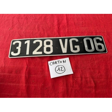 Ancienne plaque d'immatriculation d'époque années 60 vintage Automobilia