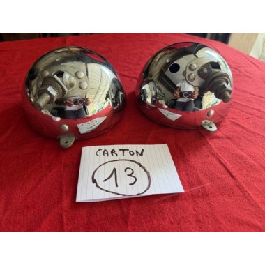 2 coques neuves arrière chrome phare Marchal original Citroën Peugeot Renault