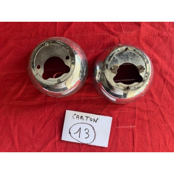 2 coques arrière chrome phare Marchal original Peugeot 403 cabriolet Matra