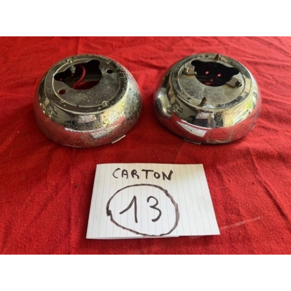 2 coques arrière chrome phare Marchal original Peugeot 403 cabriolet Matra