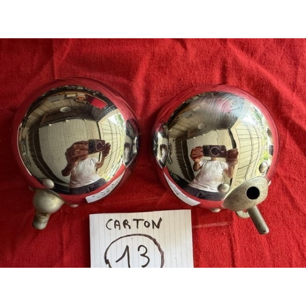 2 coques arrière chrome phare Marchal original Peugeot Renault Delahaye