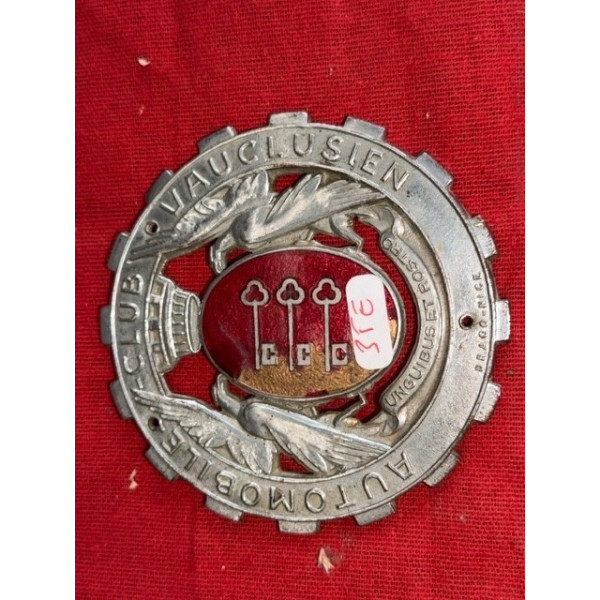 Badge de rally véhicule ancien Automobile Club Vauclusien