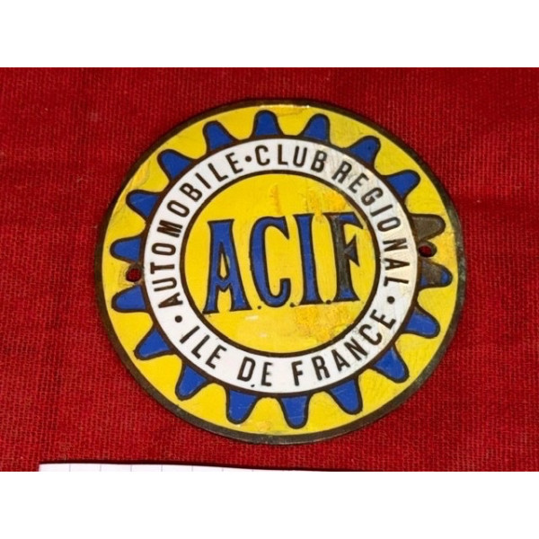 Badge de rally véhicule ancien Automobile Club Régional Ile de France