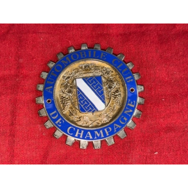 Badge de rally véhicule ancien Automobile Club de Champagne