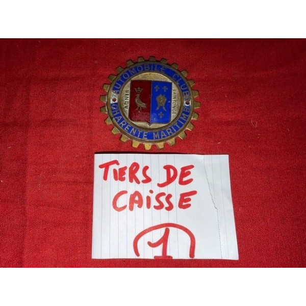 Badge de rally véhicule ancien Automobile Club Charente Maritime