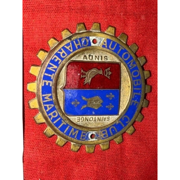 Badge de rally véhicule ancien Automobile Club Charente Maritime