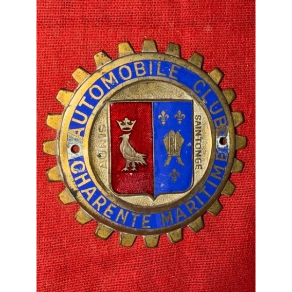 Badge de rally véhicule ancien Automobile Club Charente Maritime