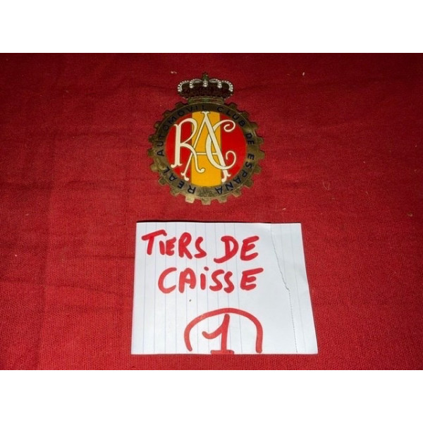Badge de rally véhicule ancien Automobile Club Espagna Real