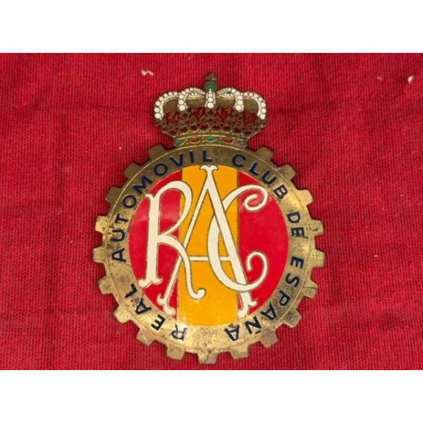 Badge de rally véhicule ancien Automobile Club Espagna Real
