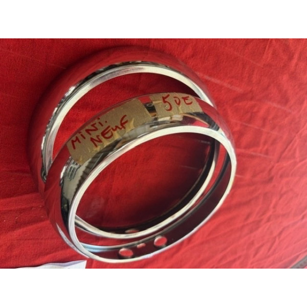 2 cerclages de phares chrome neuf original Austin Mini Classic maxi 1997