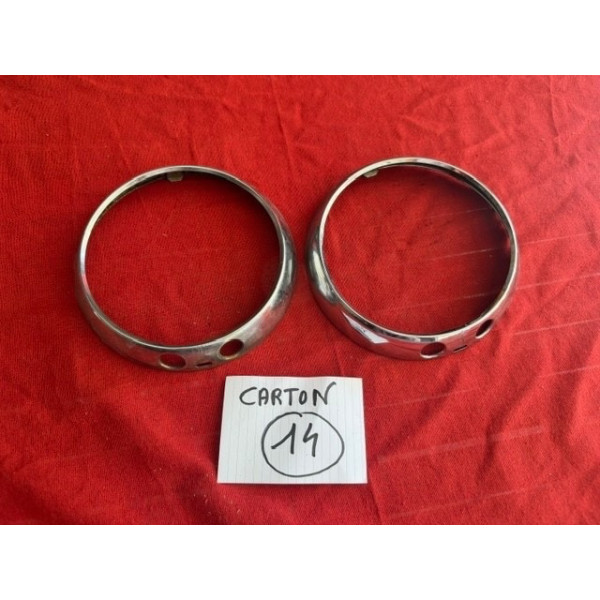 2 cerclages chrome Cibie original Renault 4CV Estafette