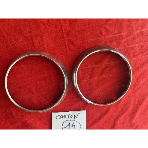 2 cerclages chrome Cibie original Renault 4CV Estafette