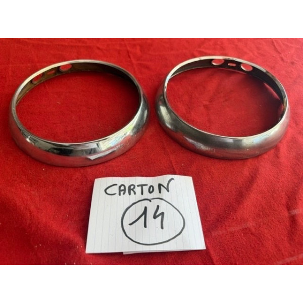 2 cerclages chrome Cibie original Renault 4CV Estafette