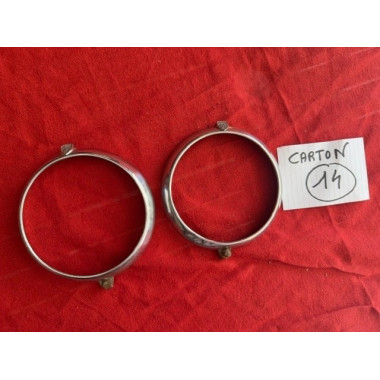2 petits cerclages Marchal chrome phare additionnel Renault Peugeot Citroën 60-70
