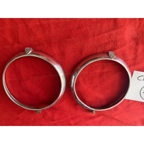 2 petits cerclages Marchal chrome phare additionnel Renault Peugeot Citroën 60-70