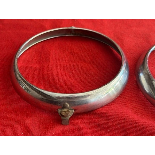 2 petits cerclages Marchal chrome phare additionnel Renault Peugeot Citroën 60-70
