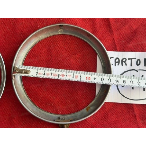 2 petits cerclages Marchal chrome phare additionnel Renault Peugeot Citroën 60-70