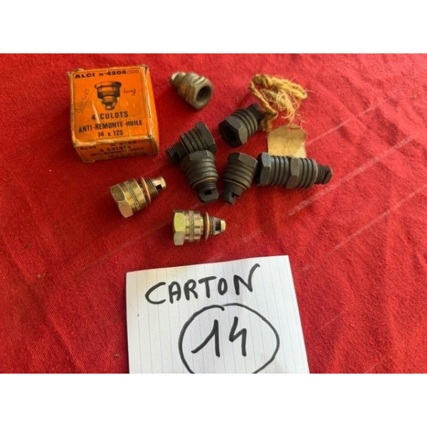 Lot de culots 14/125 neuf bougie anti remonte huile voiture ancienne vintage