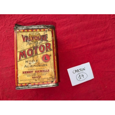 Bidon ancien Valvoline Motor ancien format années 20 Henry Hamelle Automobilia