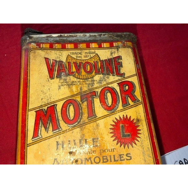 Bidon ancien Valvoline Motor ancien format années 20 Henry Hamelle Automobilia