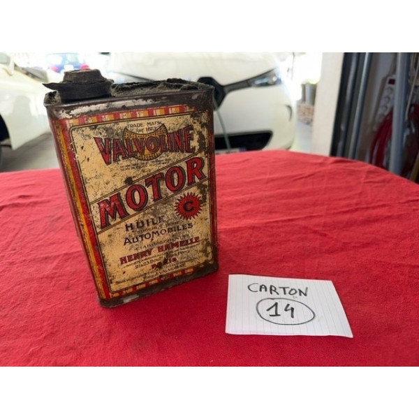Bidon ancien Valvoline Motor ancien format années 20 Henry Hamelle Automobilia