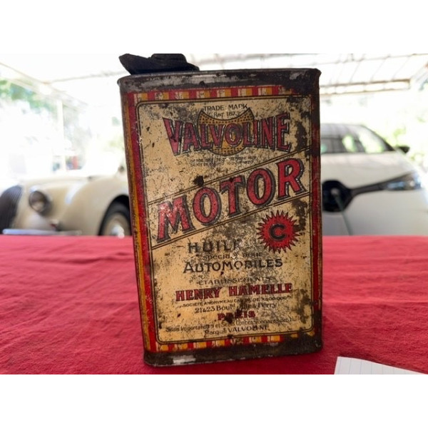 Bidon ancien Valvoline Motor ancien format années 20 Henry Hamelle Automobilia