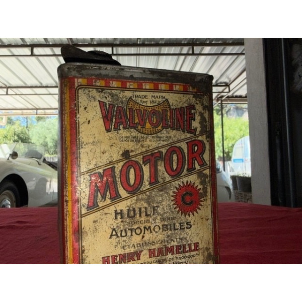 Bidon ancien Valvoline Motor ancien format années 20 Henry Hamelle Automobilia