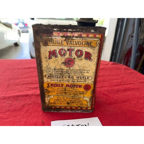 Bidon ancien Valvoline Motor ancien format années 20 Henry Hamelle Automobilia