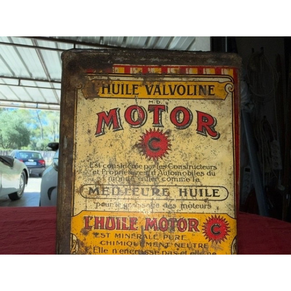 Bidon ancien Valvoline Motor ancien format années 20 Henry Hamelle Automobilia