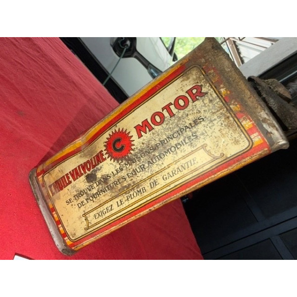 Bidon ancien Valvoline Motor ancien format années 20 Henry Hamelle Automobilia