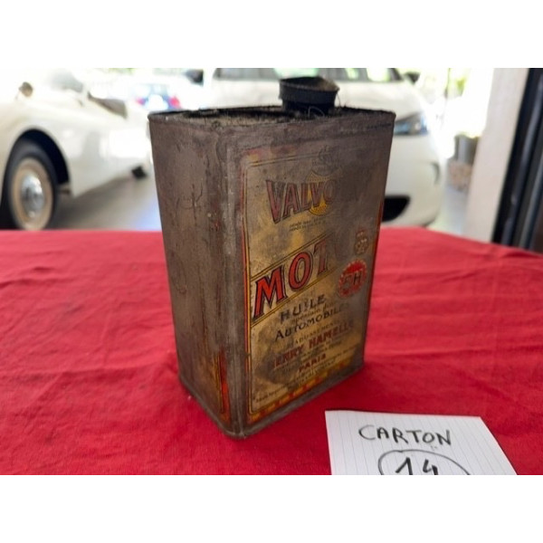 Bidon ancien Valvoline Motor ancien format années 20 Henry Hamelle Automobilia