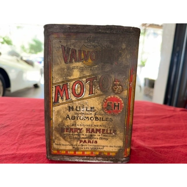 Bidon ancien Valvoline Motor ancien format années 20 Henry Hamelle Automobilia