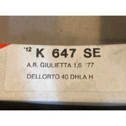 KIT NEUF POUR CARBURATEURS DELLORTO ALFA ROMEO GIULETTA 1,6 1977 A 1985