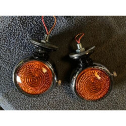 2 feux clignotant Grebel chromé NEUF HOTCHKISS DELAGE DELAHAYE BUGATTI TRACTION