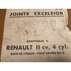 POCHETTE DE JOINTS D'ANCETRES NEUF D'EPOQUE EXCELSIOR RENAULT 11CV KZ