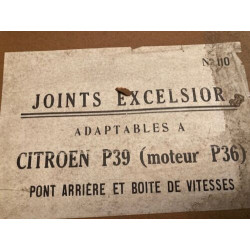 POCHETTE DE JOINTS D'ANCETRES NEUF D'EPOQUE EXCELSIOR CITROEN P39