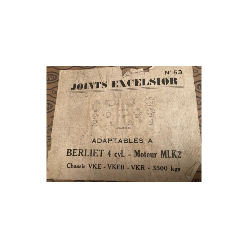 POCHETTE DE JOINTS D'ANCETRES NEUF D'EPOQUE EXCELSIOR BERLIET