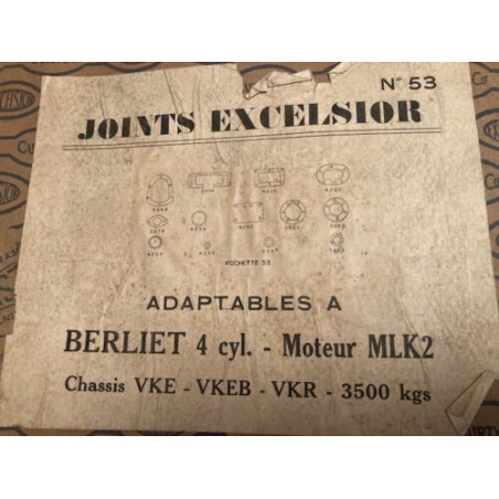 POCHETTE DE JOINTS D'ANCETRES NEUF D'EPOQUE EXCELSIOR BERLIET