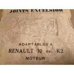 POCHETTE DE JOINTS D'ANCETRES NEUF D'EPOQUE EXCELSIOR RENAULT 10CV