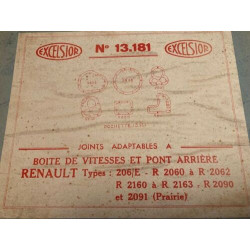 POCHETTE DE JOINTS D'ANCETRES NEUF D'EPOQUE EXCELSIOR RENAULT PRAIRIE R2060