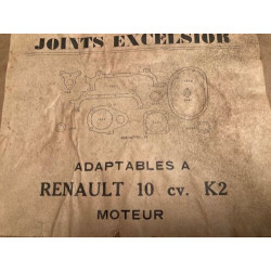 POCHETTE DE JOINTS D'ANCETRES NEUF D'EPOQUE EXCELSIOR RENAULT 10CV
