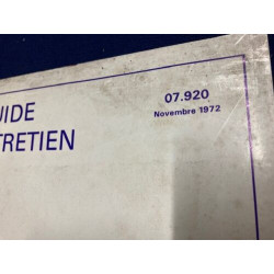 Guide d'entretien Citroën GS novembre 1972