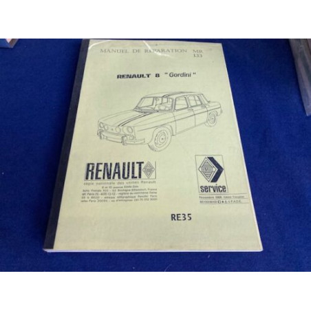 MANUEL DE REPARATION MR133 RENAULT 8 GORDINI R1135 NEUF